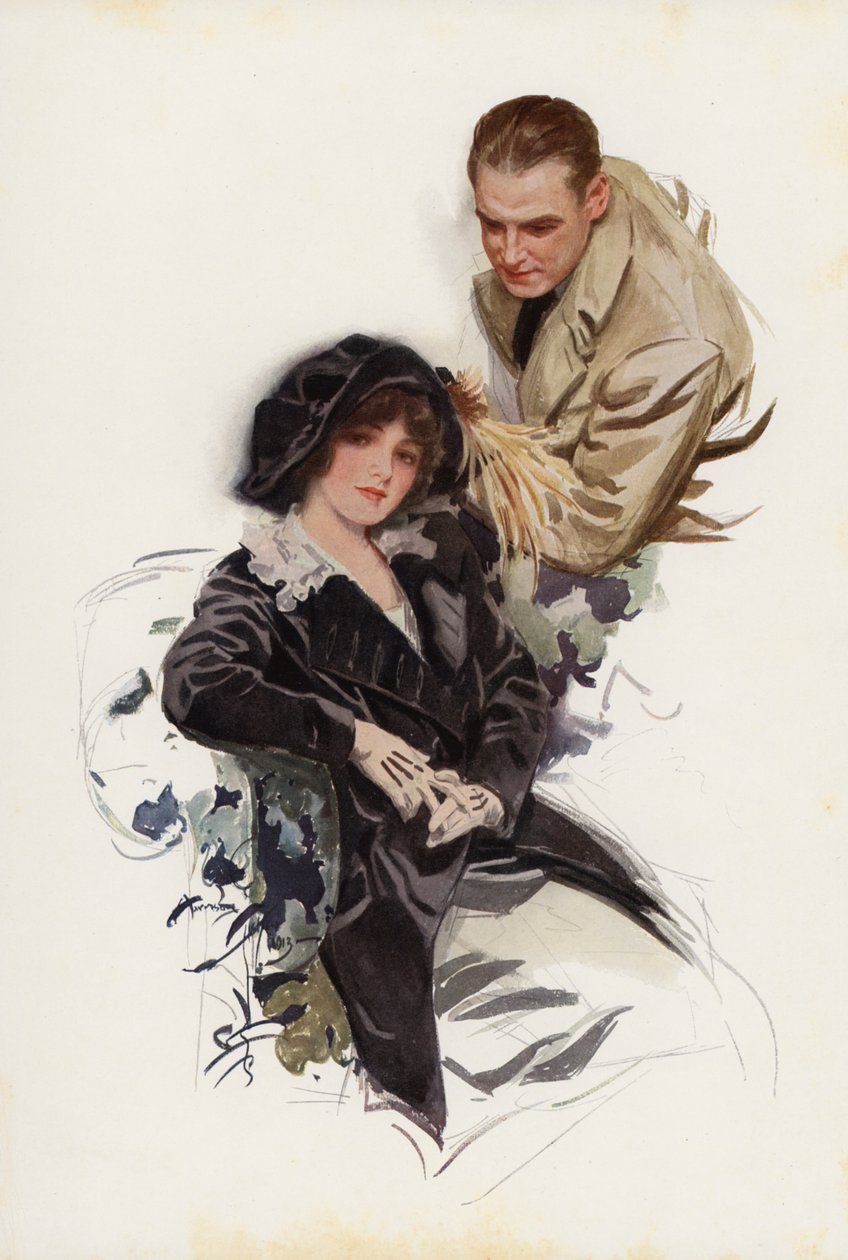 On the Summer Hotel Veranda by Harrison Fisher