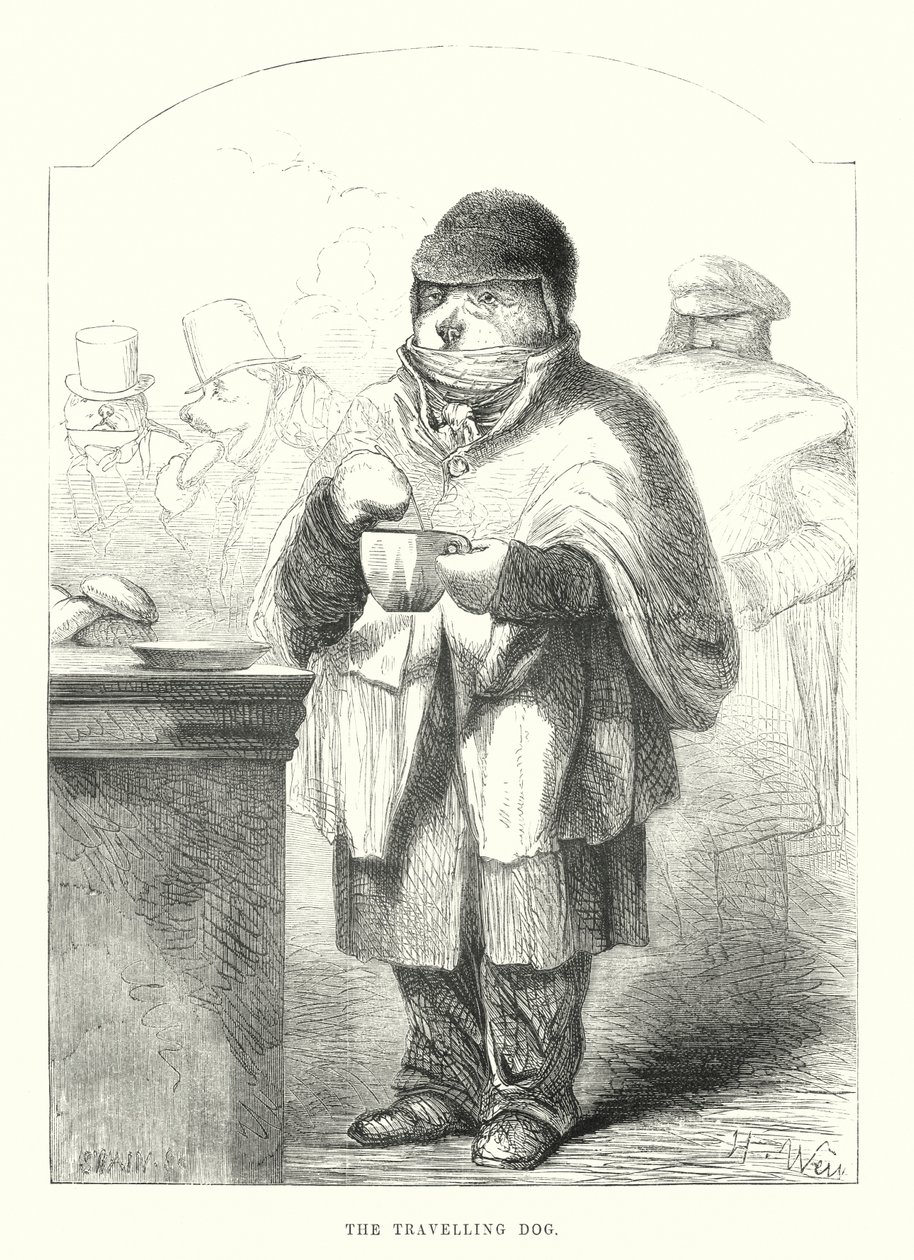 Funny Dogs: The Travelling Dog by Harrison William Weir