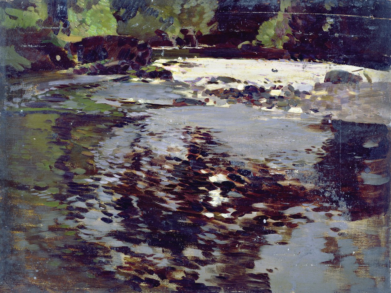 Sunlight reflected upon a wide riverscape by Harry Watson