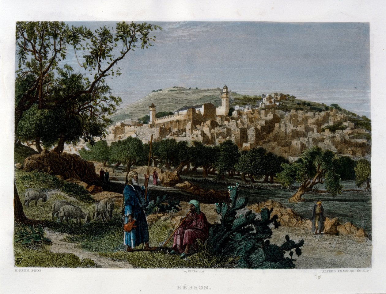 Hebron, Engraved by Alfred Krausse After a Picture by Harry Fenn, Published in Picturesque Palestine, About 1875 by Harry ) Fenn
