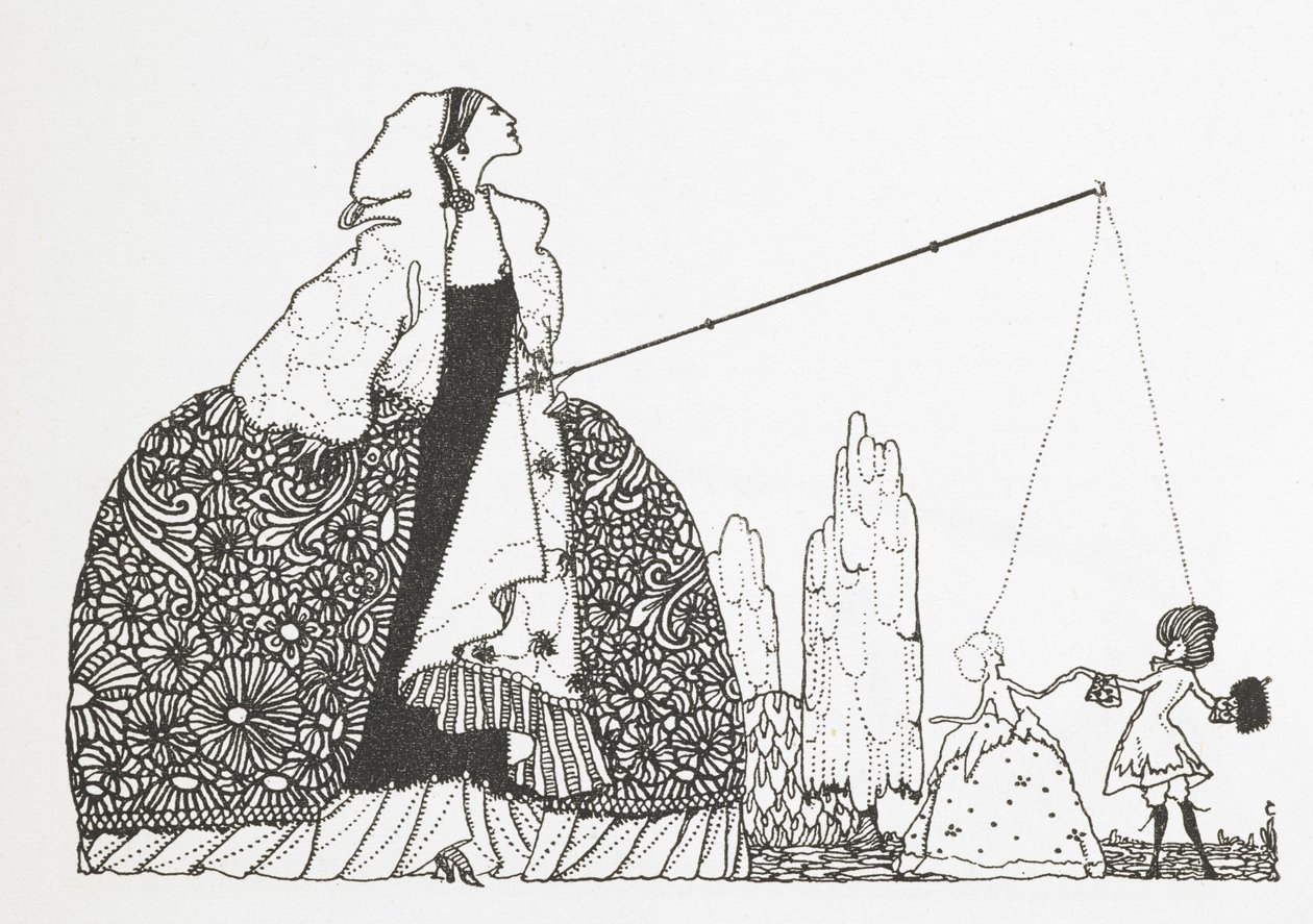 A woman as a puppet-master. by Harry Clarke