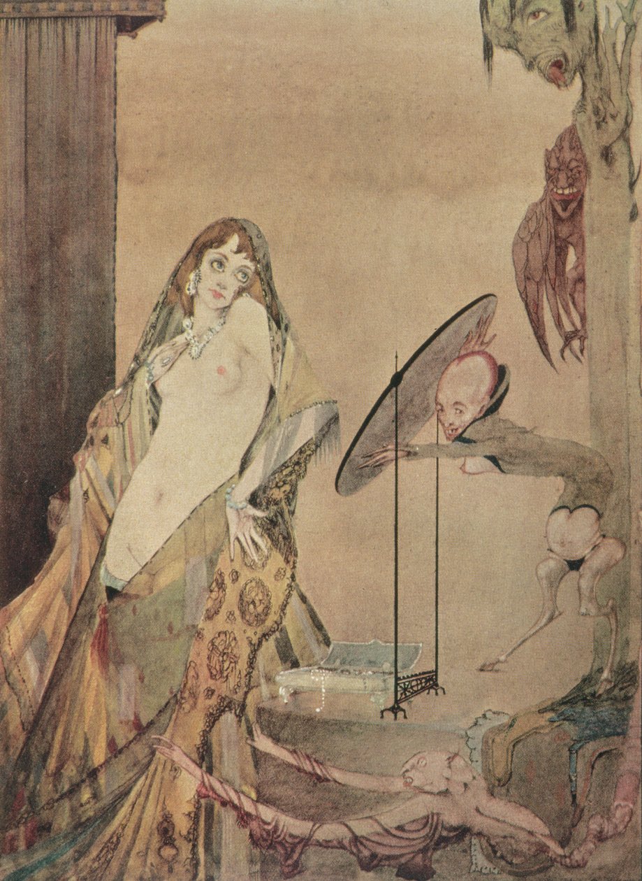 Drest thus, I seem a different creature, illustration from Faust by Goethe by Harry Clarke