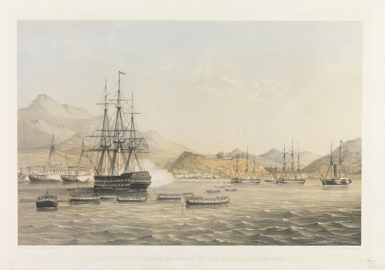 Taking the Island of Chusan by the British July 5th 1840 by Harry Francis Darell