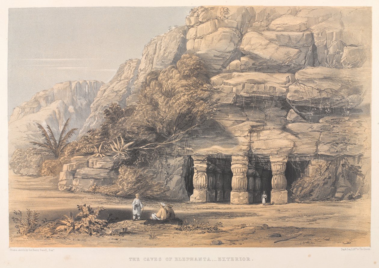 The Caves of Elephanta, Exterior by Harry Francis Darell