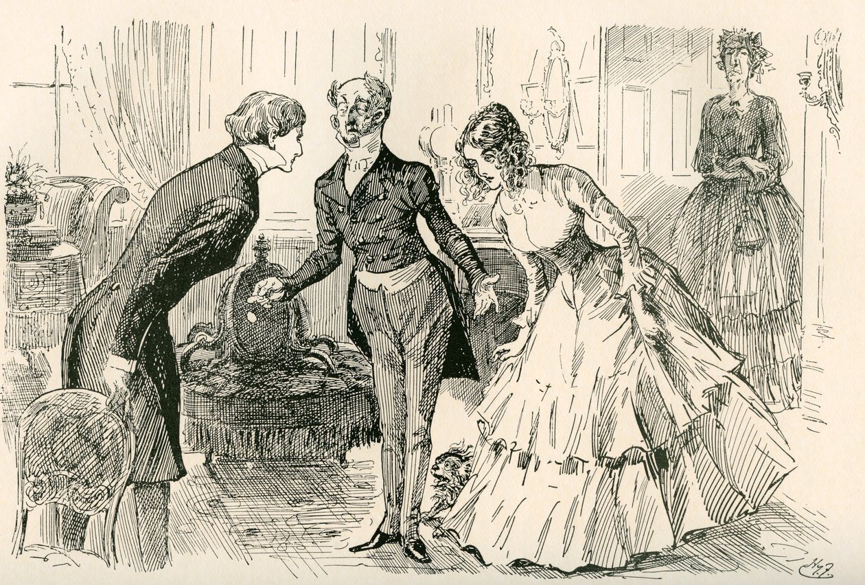 David Meets Dora and Miss Murdstone by Harry Furniss