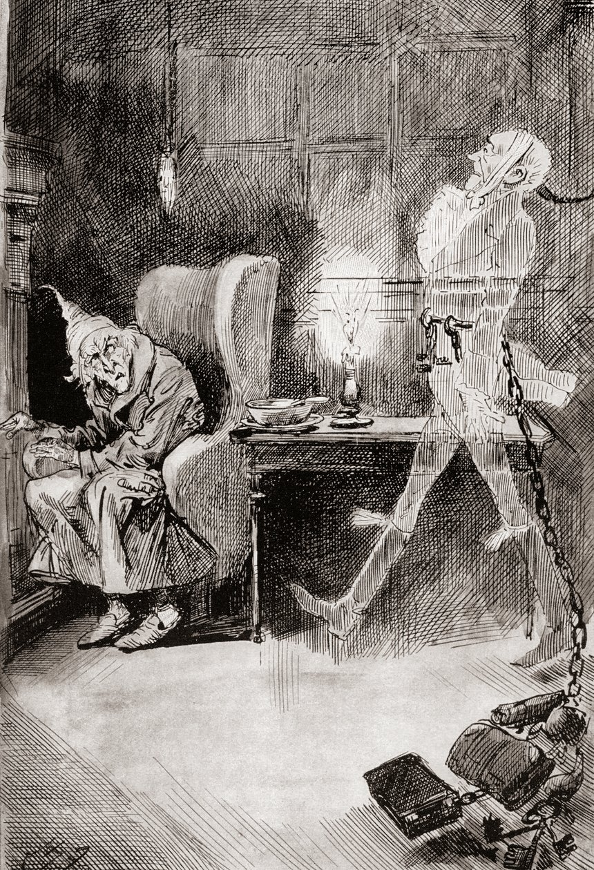 Illustration for A Christmas Carol from The Christmas Books by Charles Dickens by Harry Furniss