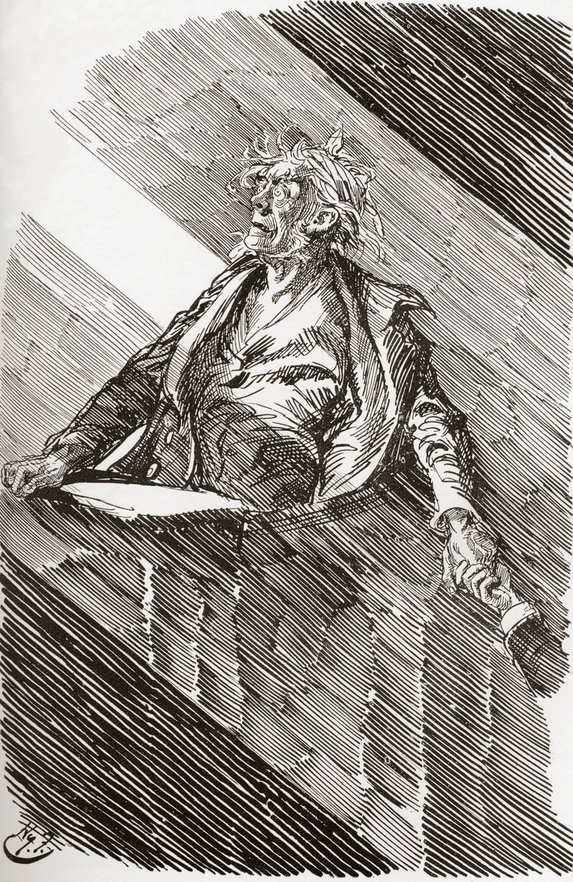 Magwitch Under Sentence of Death. "A broad shaft of light came in through the great windows of the court. Rising for a moment, a distinct speck of face in this ray of light, the prisoner said, 