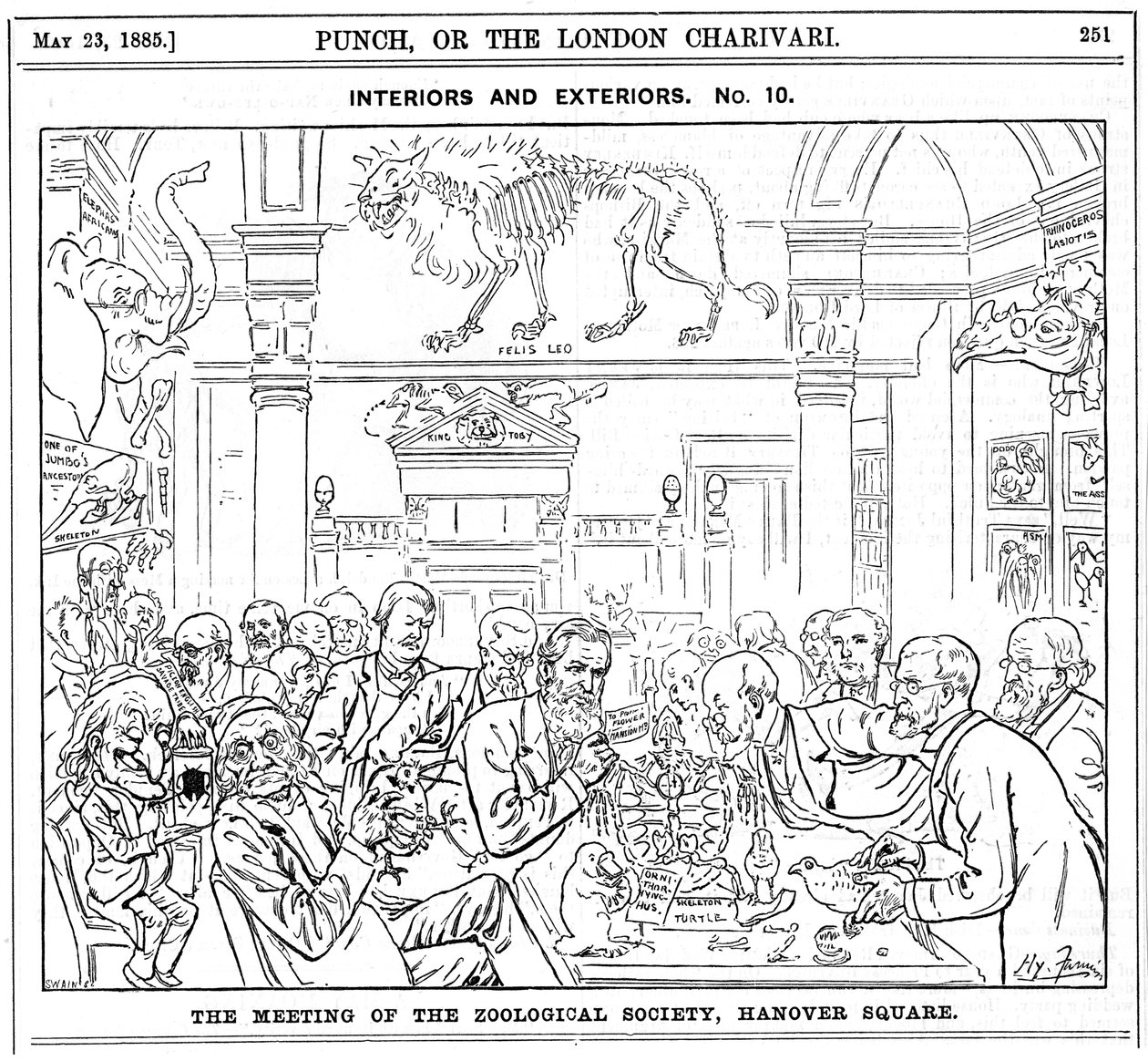 The Meeting of the Royal Zoological Society, Hanover Square, London by Harry Furniss