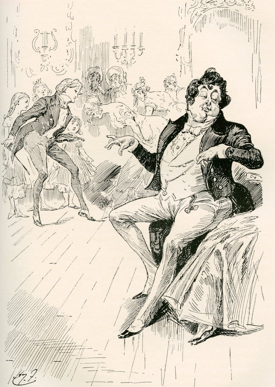 The Turveydrops, Senior and Junior, Illustration by Harry Furniss for the Charles Dickens Novel Bleak House, 1910 by Harry Furniss
