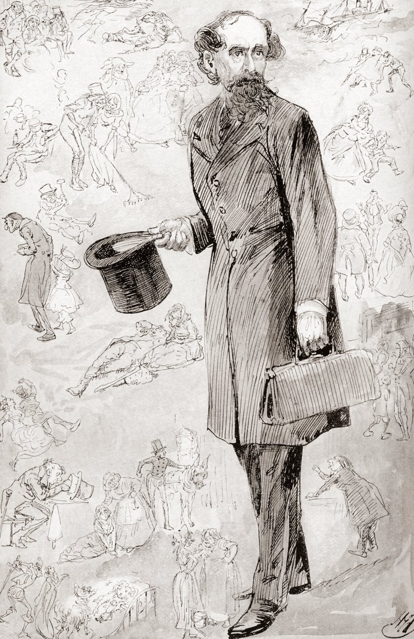 The Uncommercial Traveller, Illustration by Harry Furniss for the Short Story The Uncommercial Traveller, 1910 by Harry Furniss