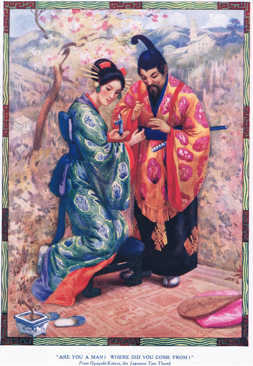 Are you a man? Where did you come from? (from Oyayubi-Kotaro, the Japanese Tom Thumb) by Harry George Theaker