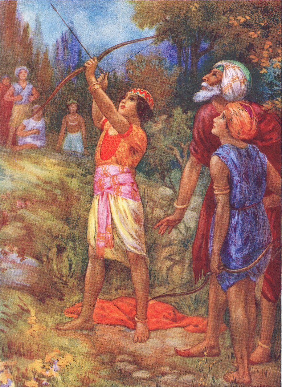 "Then shout" cried the old man reluctantly. From the Adventurous Brethren, illustration from 