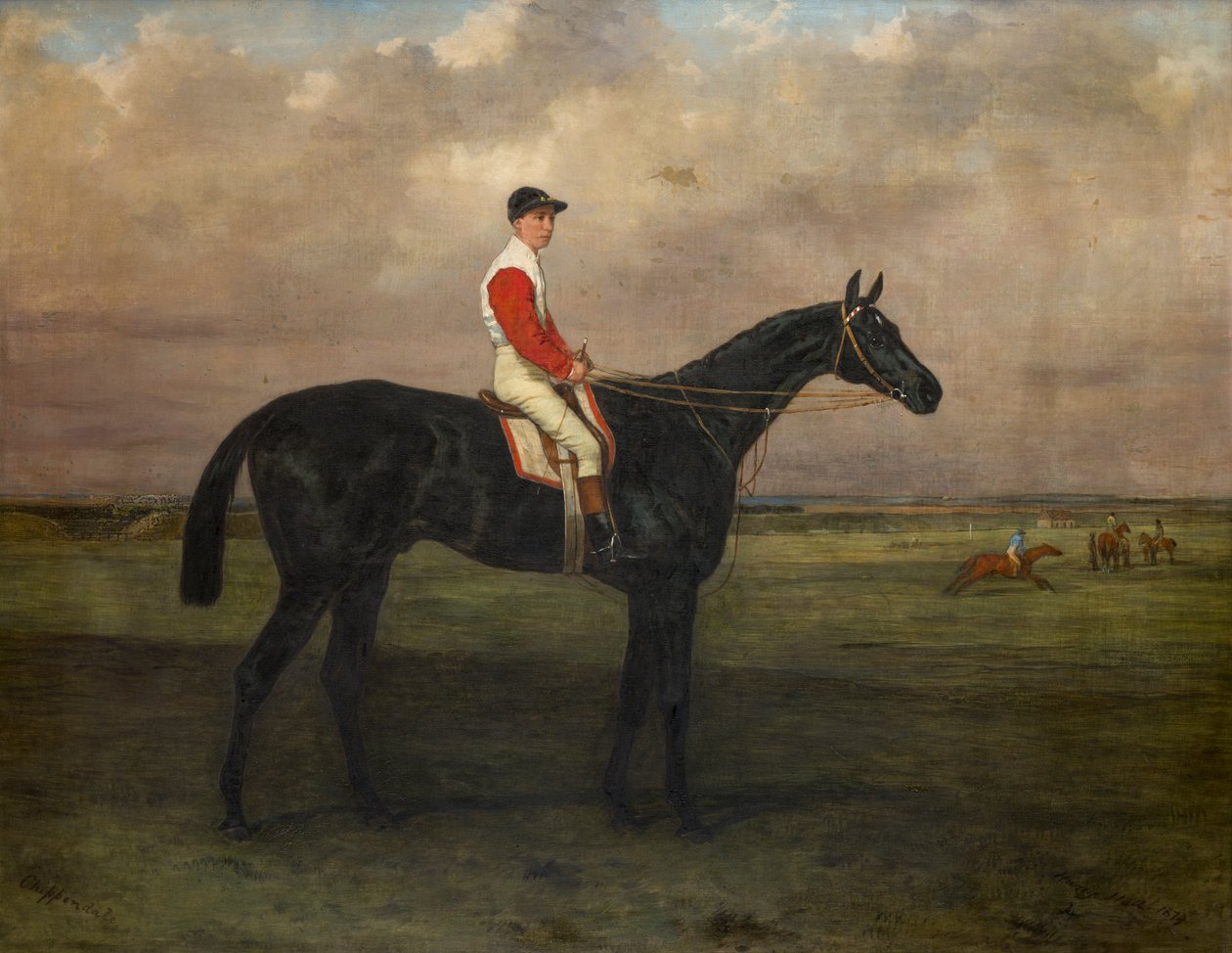 Chippendale-A Racehorse with jockey up on Newmarket Racecourse by Harry Hall