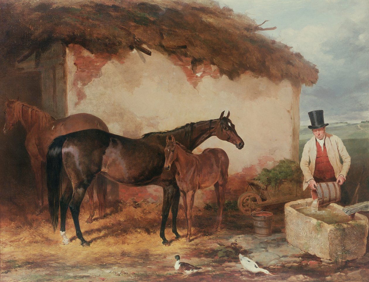 The Mare Perhaps with her foal, 1846 by Harry Hall