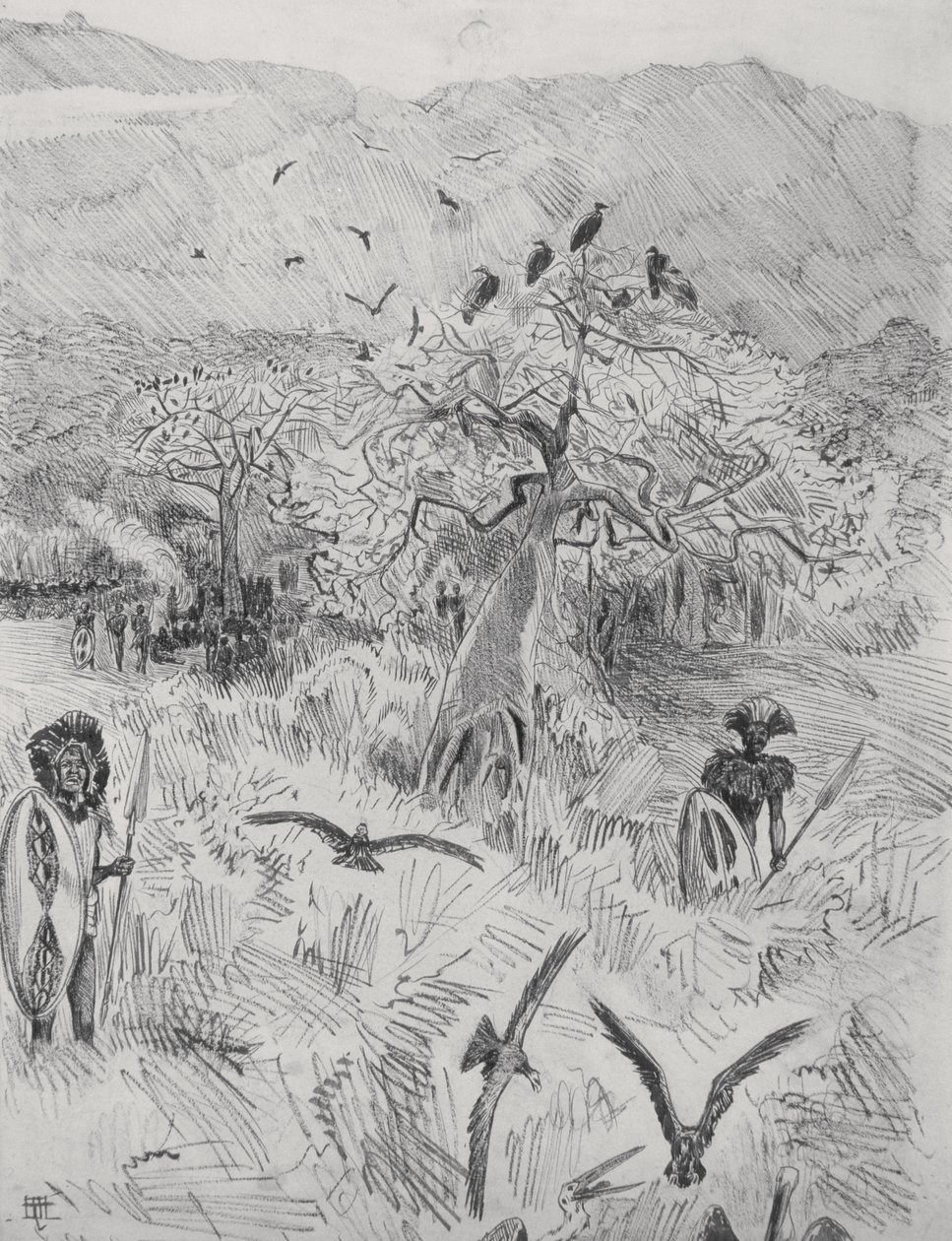 Masai Camp by Harry Hamilton Johnston