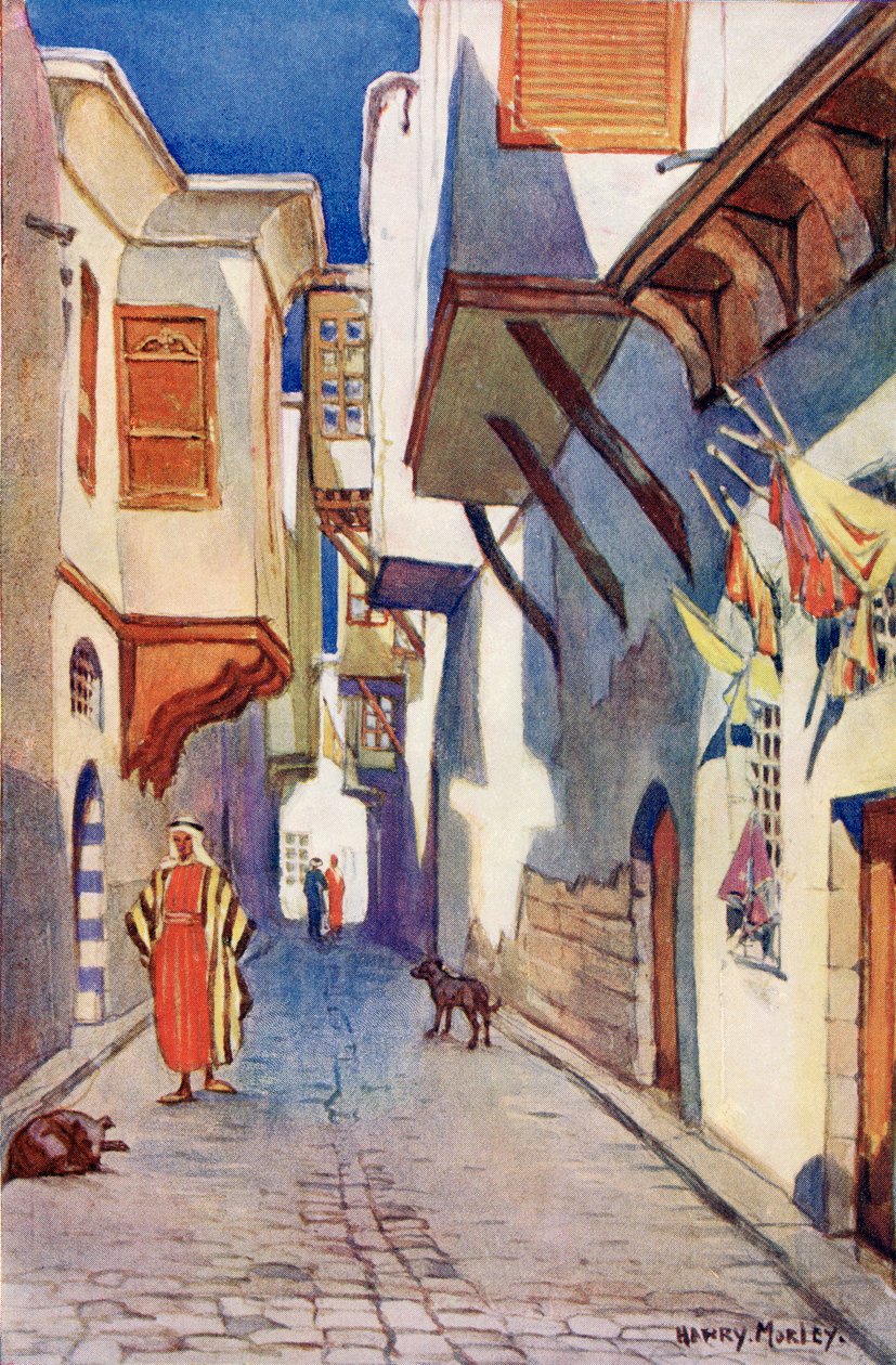 A Street in Damascus, Syria, c. 1910, from A Book of Modern Palestine by Richard Penlake by Harry Morley