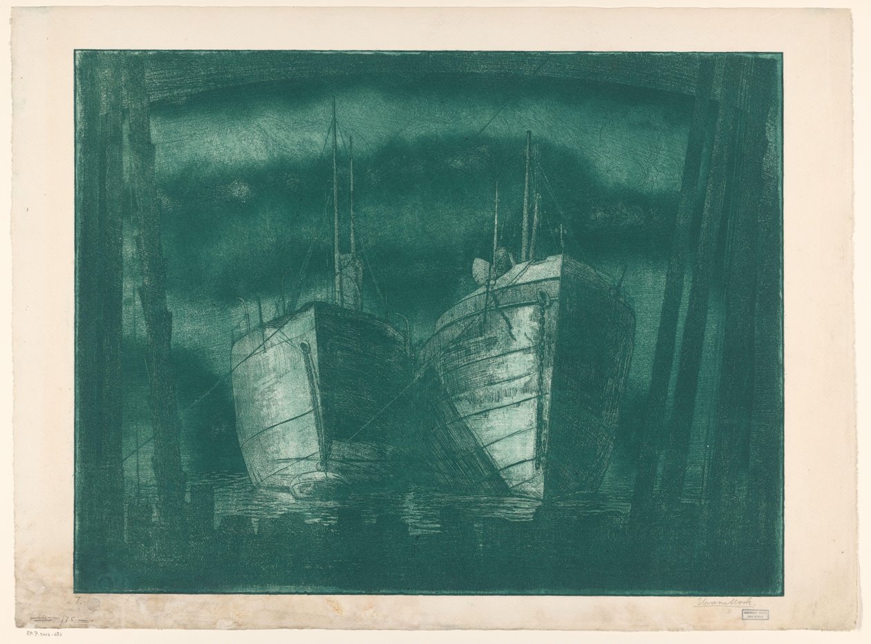 Two Barges by Harry van Mook (signed by artist)
