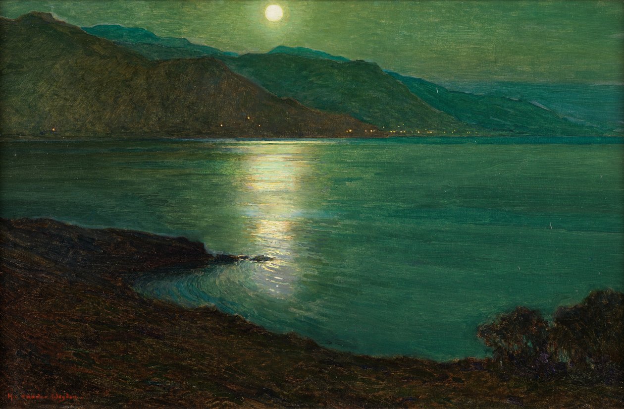 Moonlight - The Lights of Ventimiglia by Harry van der Weyden