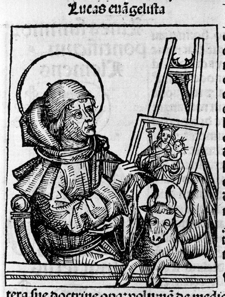 Representation of the Evangelist Saint Luke. Engraving from 