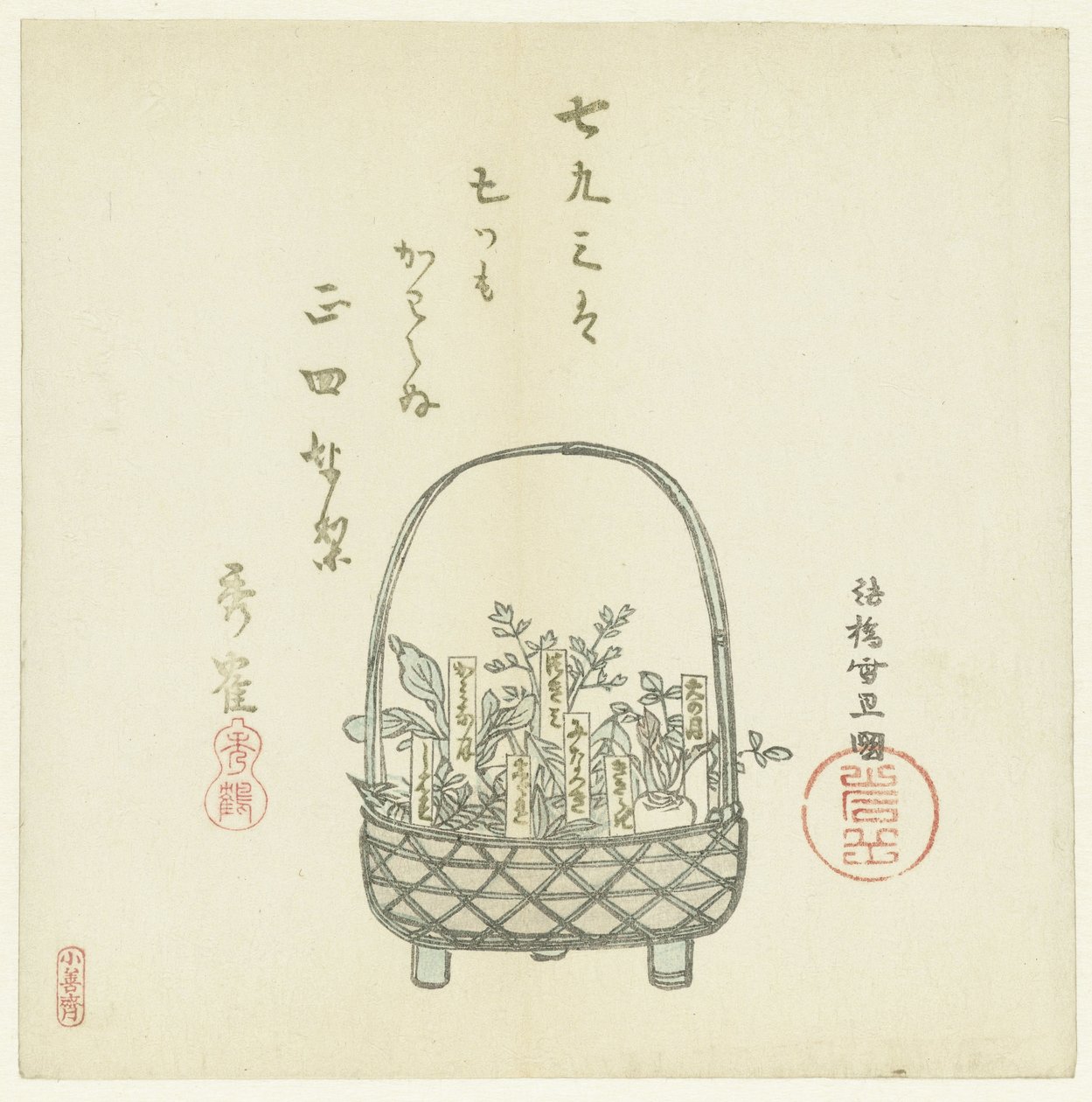 A Basket of Young Shoots by Hasegawa Settan