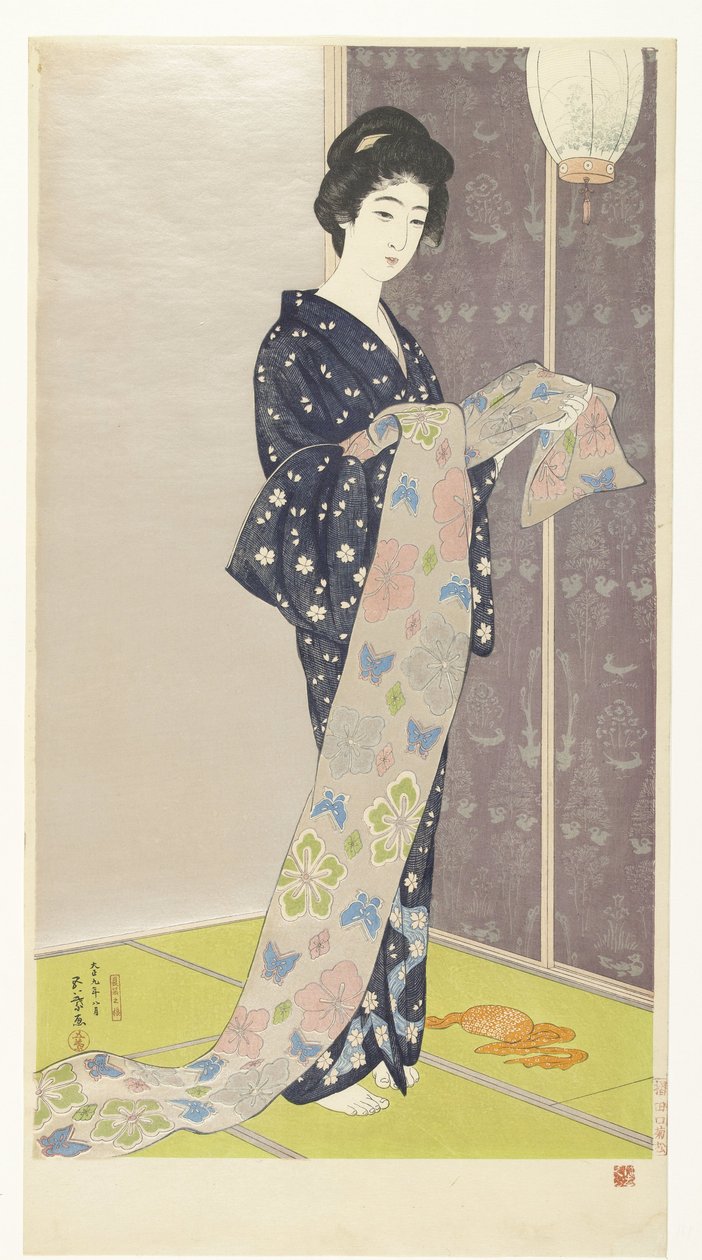 Young Woman in a Summer Kimono by Hashiguchi Goyô