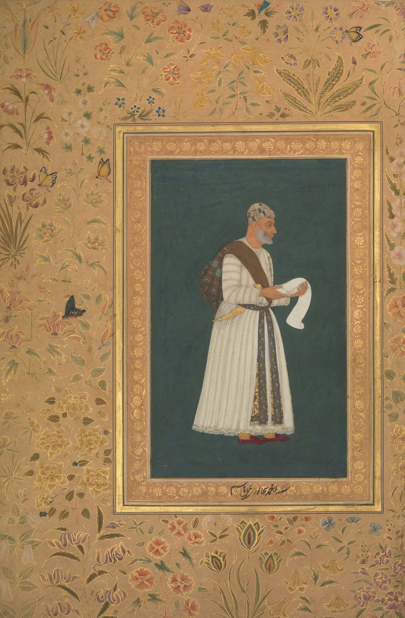 Portrait of Mulla Muhammad Khan Vali of Bijapur, Folio from the Shah Jahan Album by Hashim