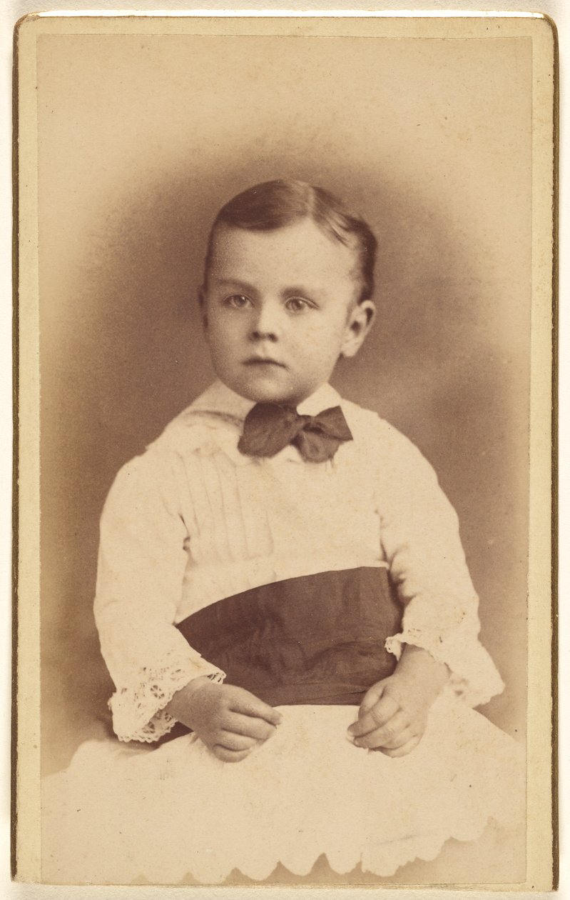 Unidentified Little Boy Wearing a Bow Tie, Seated by Hastings and White and Fisher