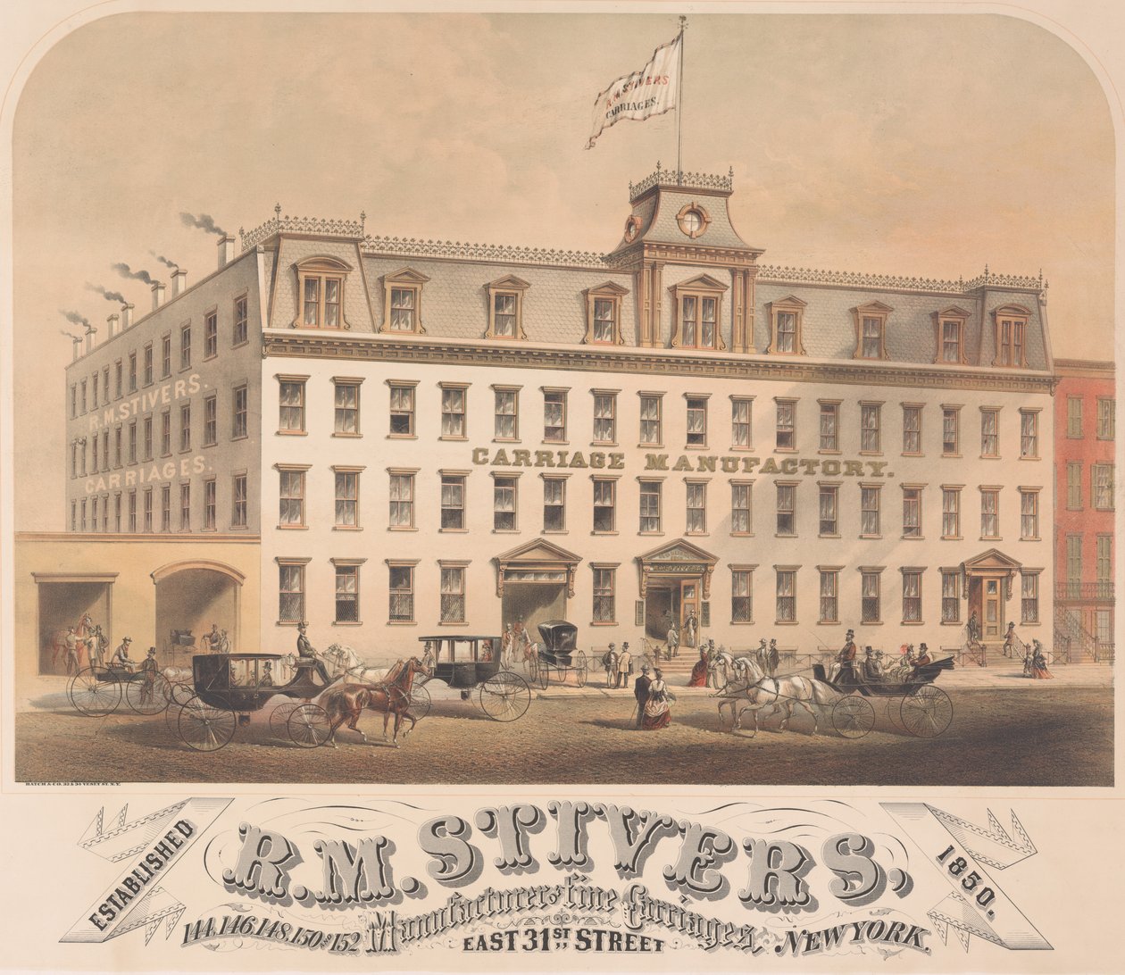 R. M. Stivers, Manufacturers of Fine Carriages, 146-152 East 31st Street, New York by Hatch and Co.