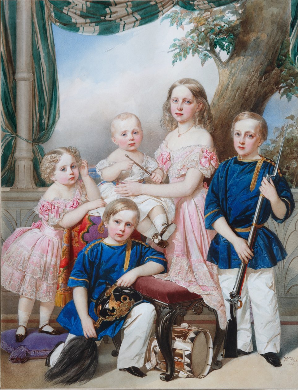 Children of Duke Peter of Oldenburg: Alexandra, Katharine, Nikolaus, Alexander and Georg by Hau