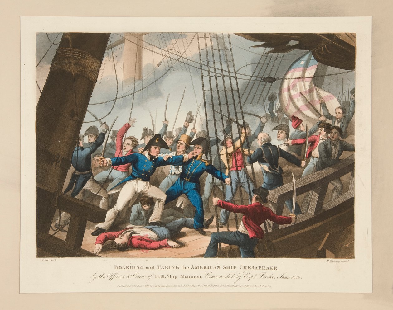 Boarding and Taking the American Ship Chesapeake by Heath