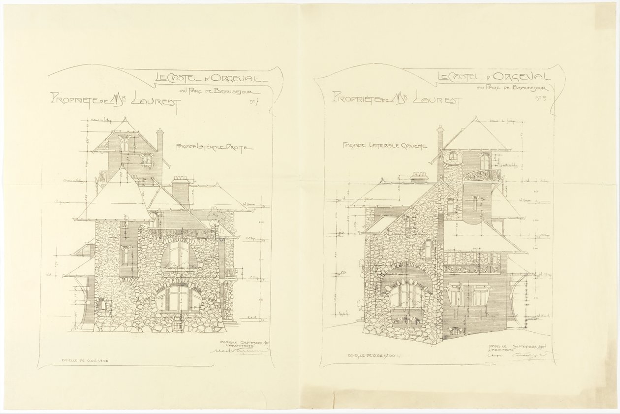 Elevations, Right and Left Lateral Facades, Castel d