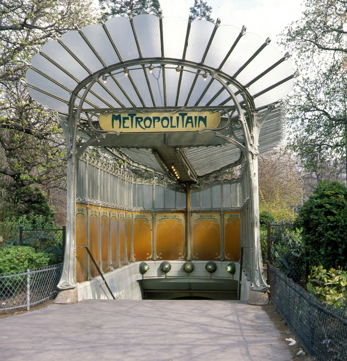 Porte Dauphine, metro stop, Guimard architecture by Hector Guimard
