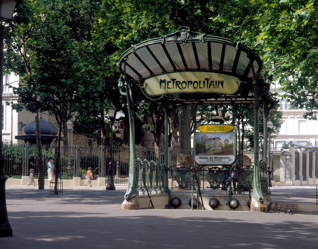 View of the Abbesses metro entrance by H. Guimard, architect, in Paris by Hector Guimard