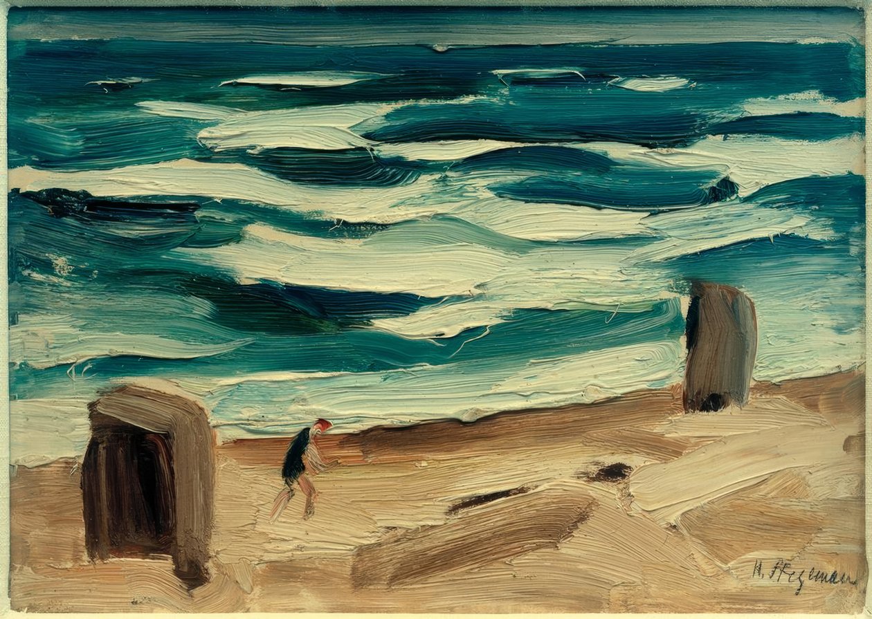 Beach in Storm by Heinrich Stegemann