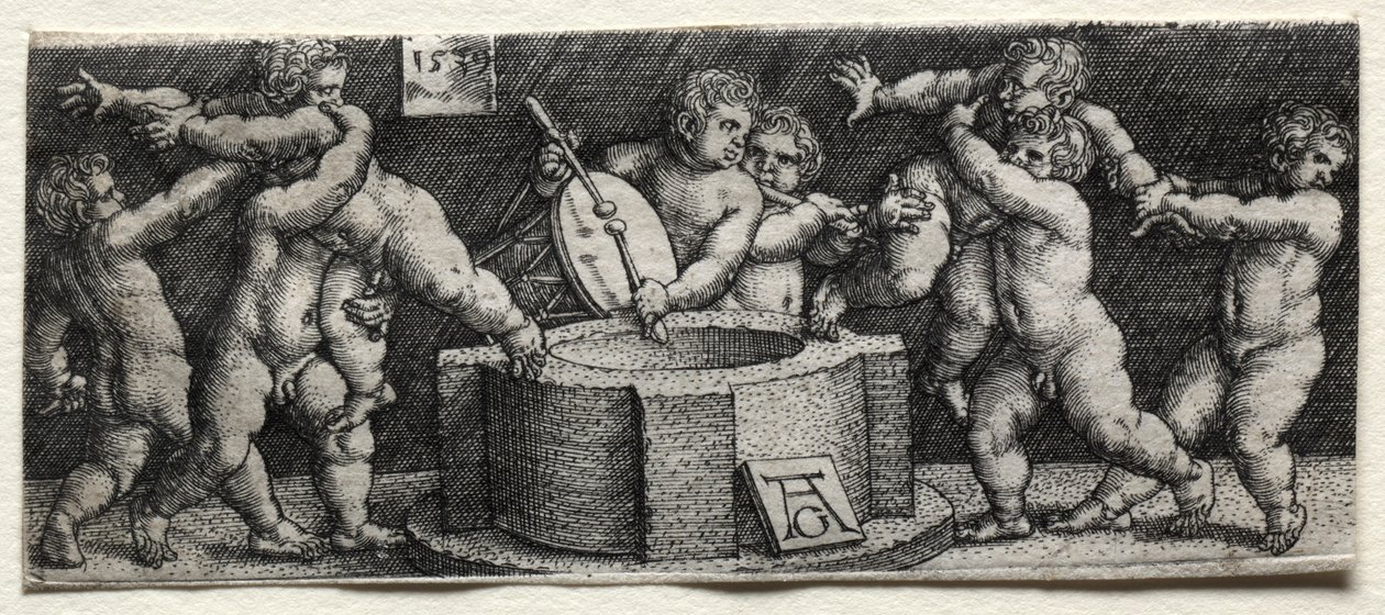 Eight Nude Children at a Well by Heinrich Aldegrever