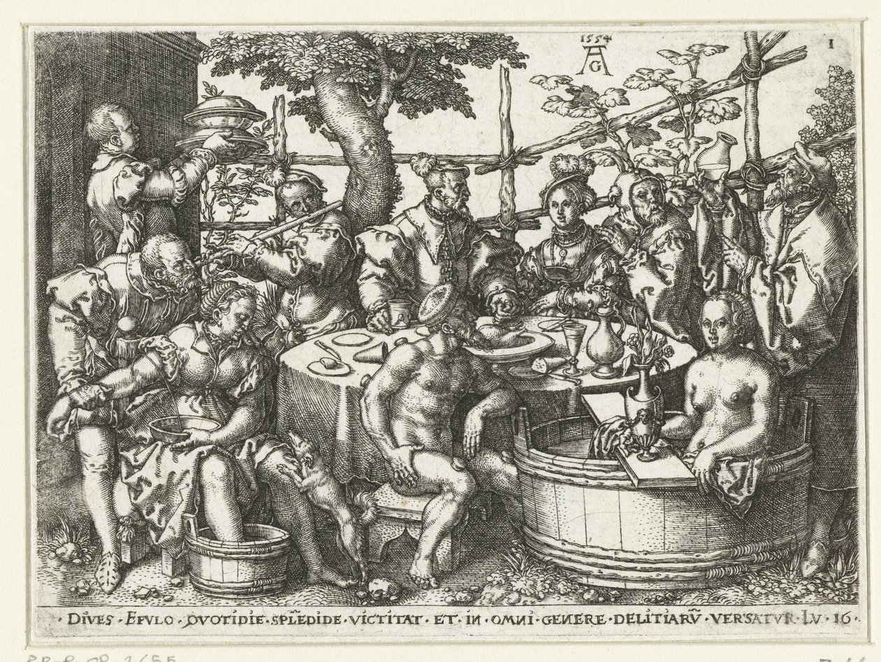 Feast of the Rich Man (Parable of Lazarus and the Rich Man) by Heinrich Aldegrever