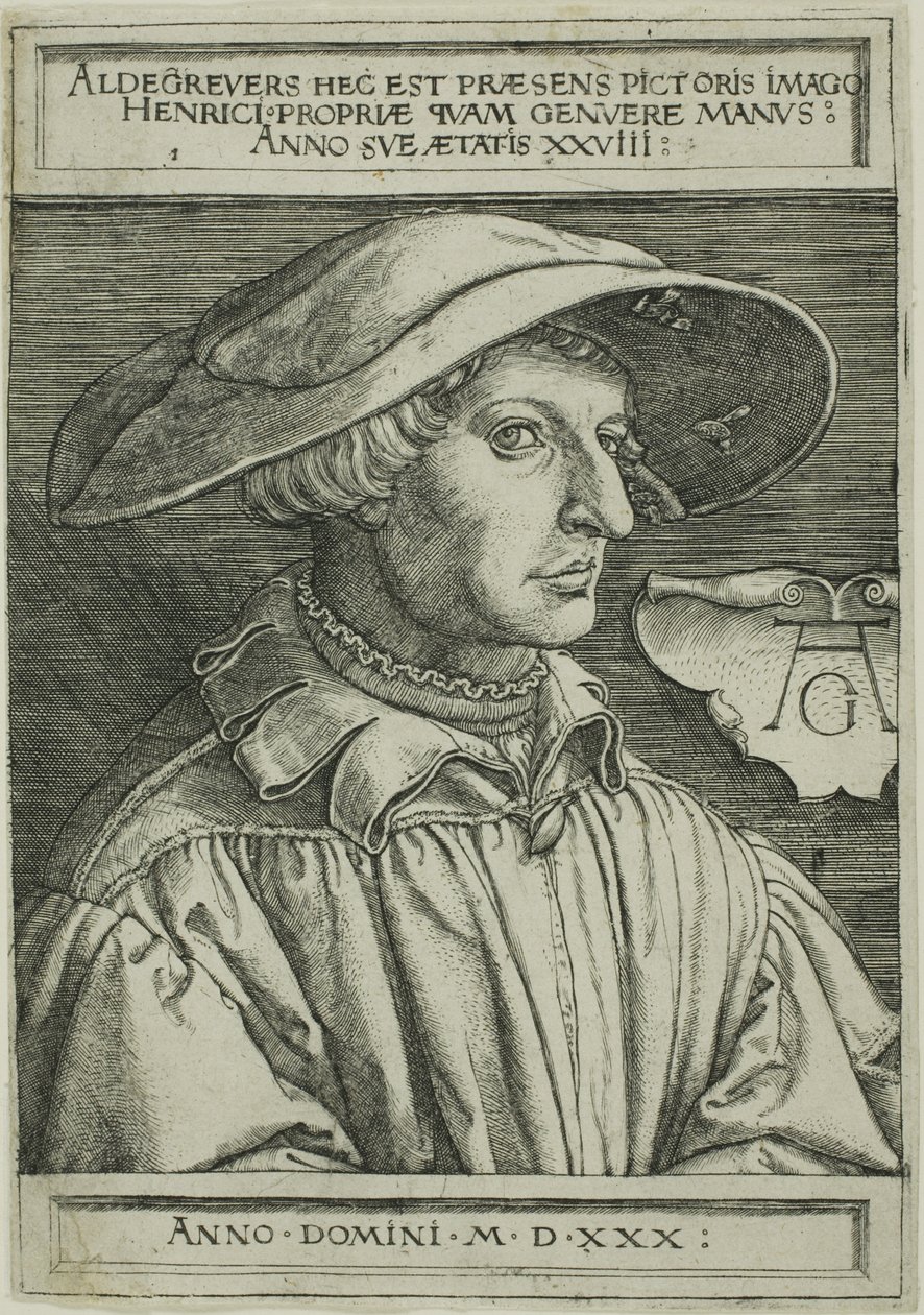 Heinrich Aldegrever, Aged 28 by Heinrich Aldegrever