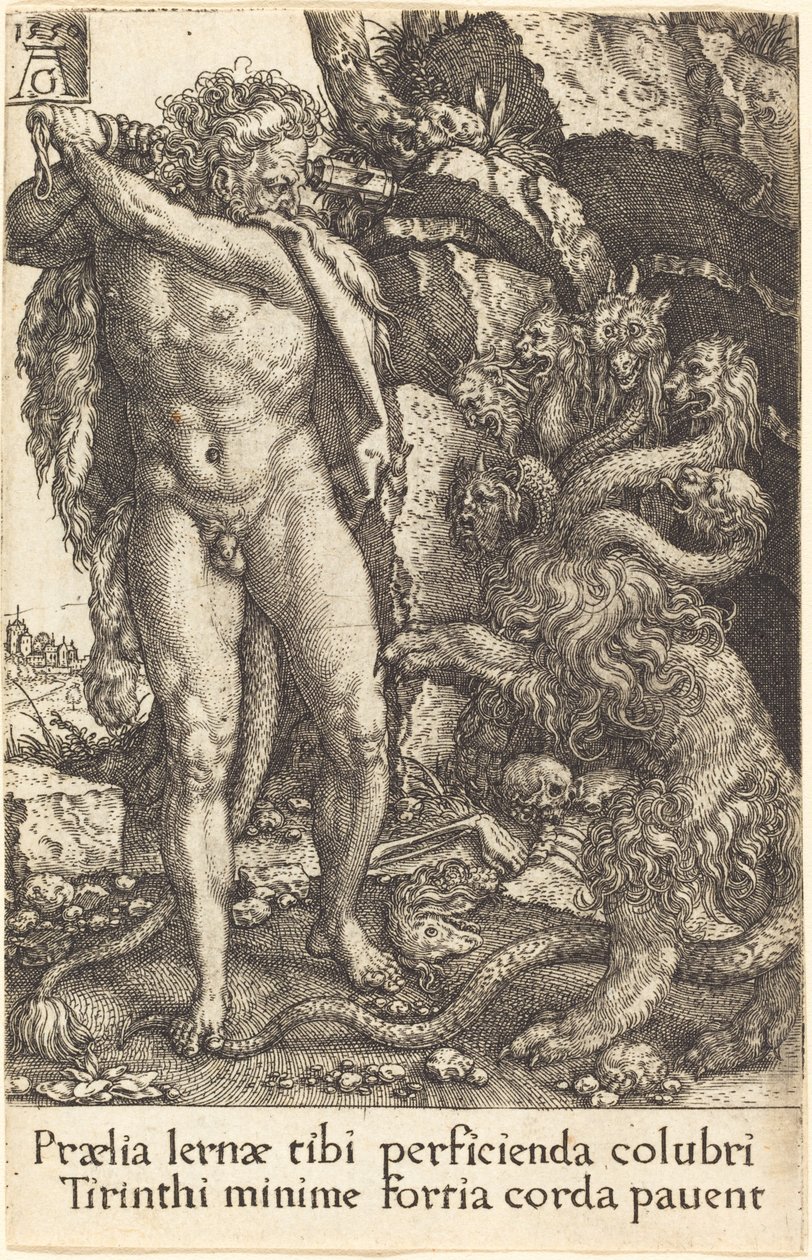 Hercules Fighting with the Hydra of Lernea, 1550 by Heinrich Aldegrever