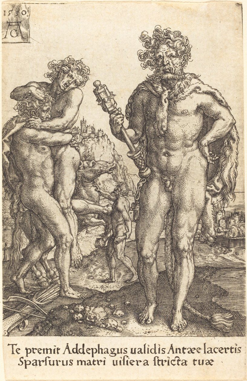 Hercules and Antaeus by Heinrich Aldegrever
