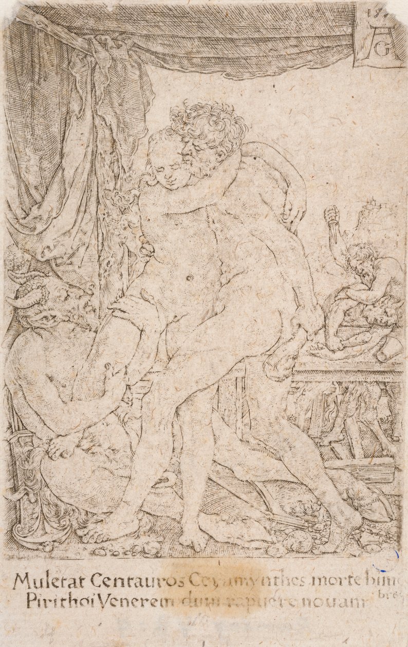 Hercules and Hippodameia, from the Series: The Labours of Hercules (10) by Heinrich Aldegrever