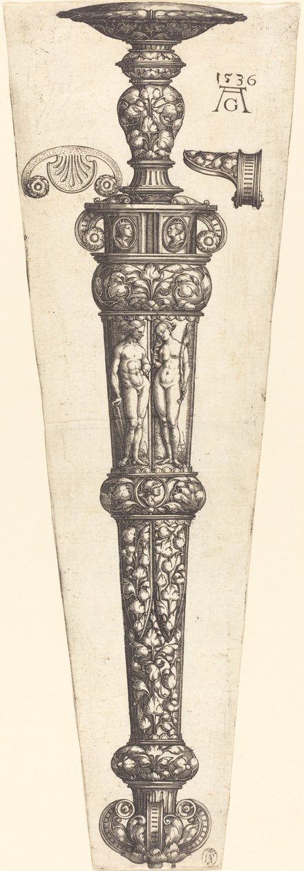 Large Dagger Sheath with Nude Couple by Heinrich Aldegrever