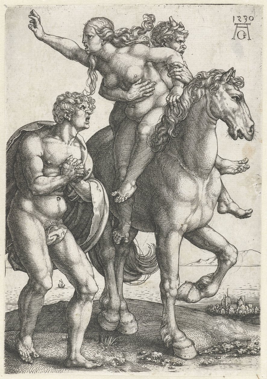 Abduction of a Woman by a Satyr by Heinrich Aldegrever