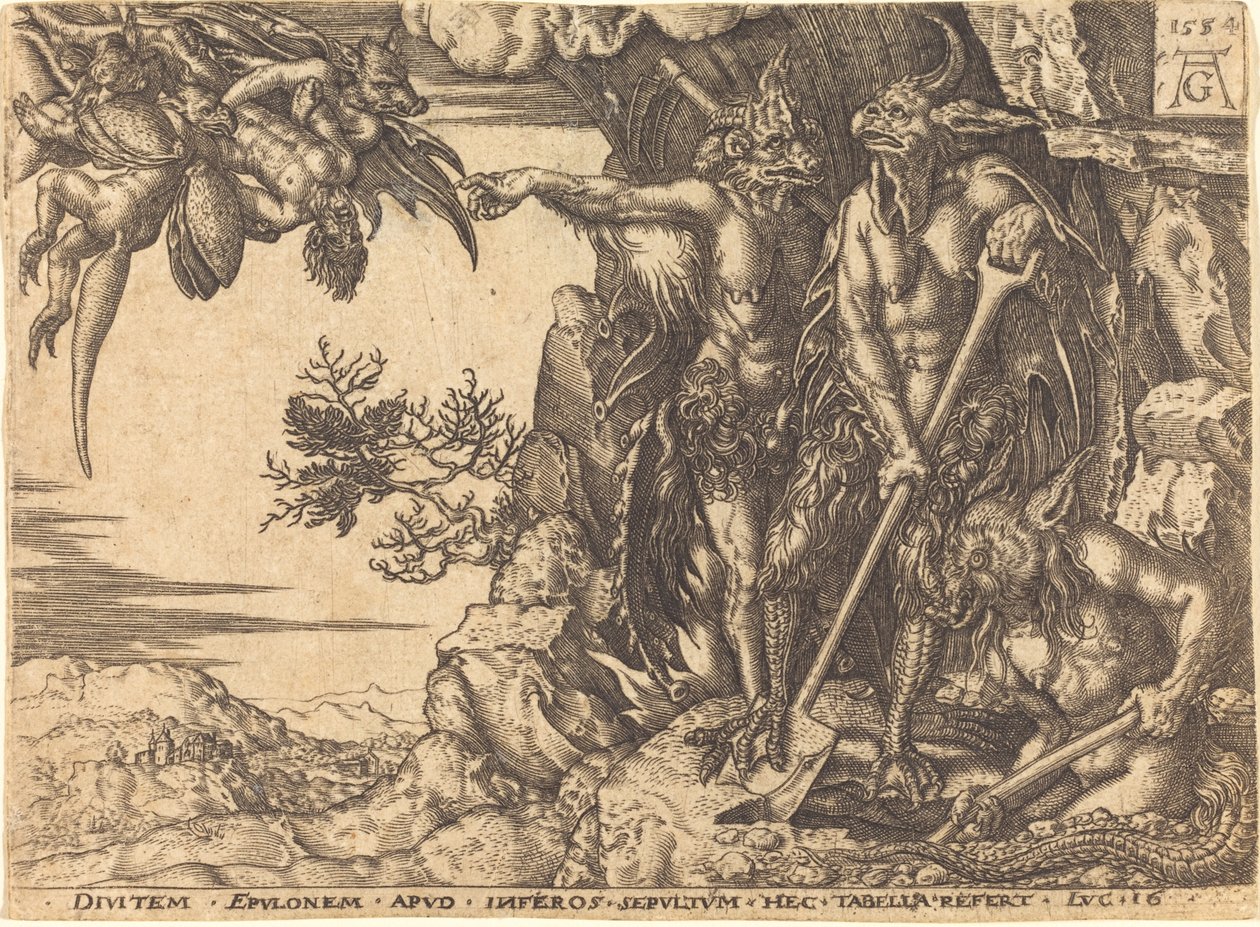The Rich Man Being Carried Away by the Devil by Heinrich Aldegrever