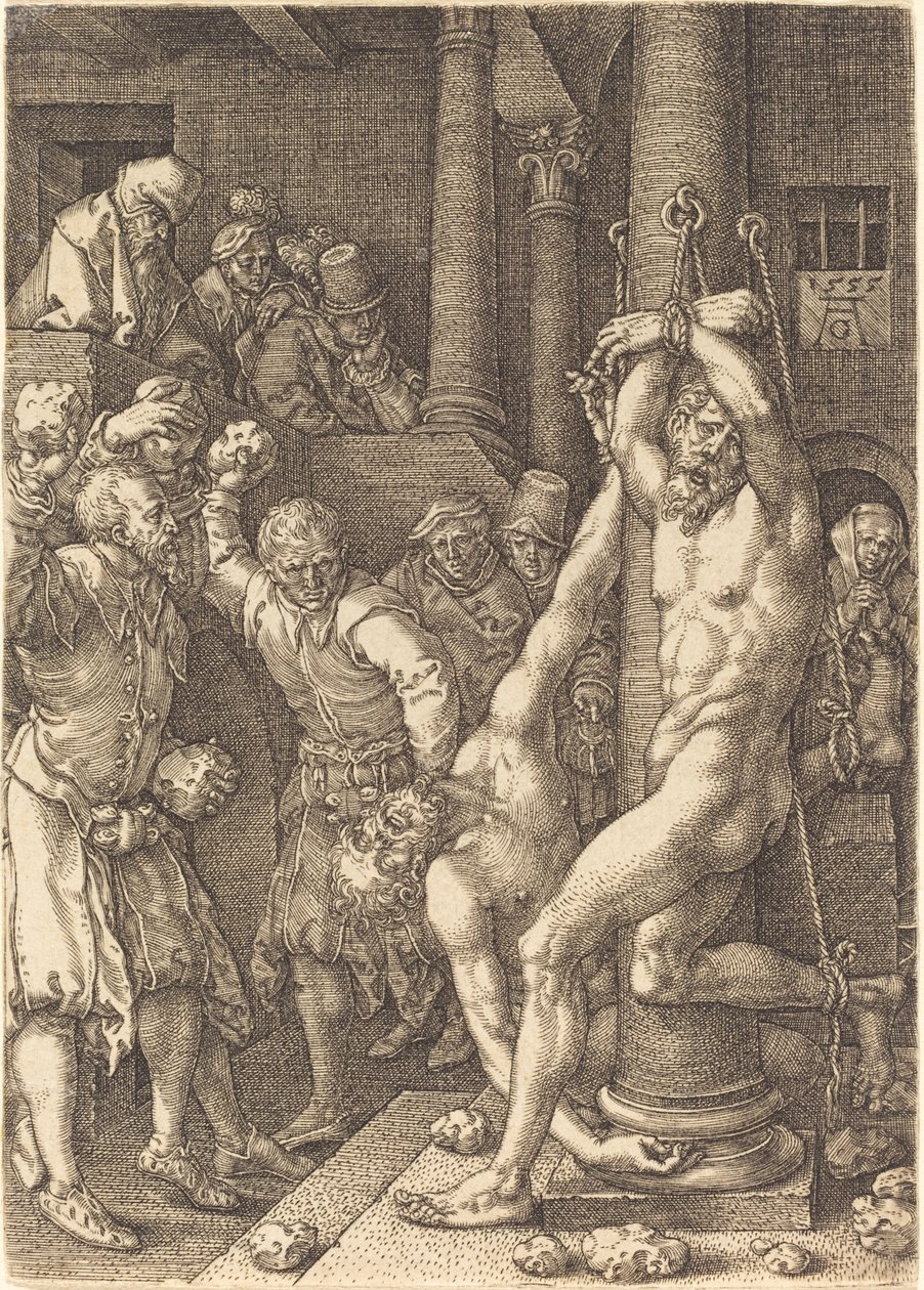 The Two Elders Stoned by the People by Heinrich Aldegrever