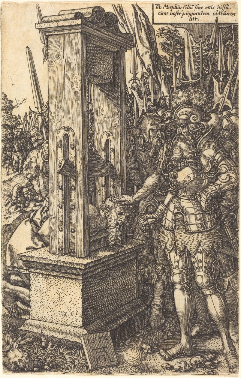 Titus Manlius Beheading His Son by Heinrich Aldegrever
