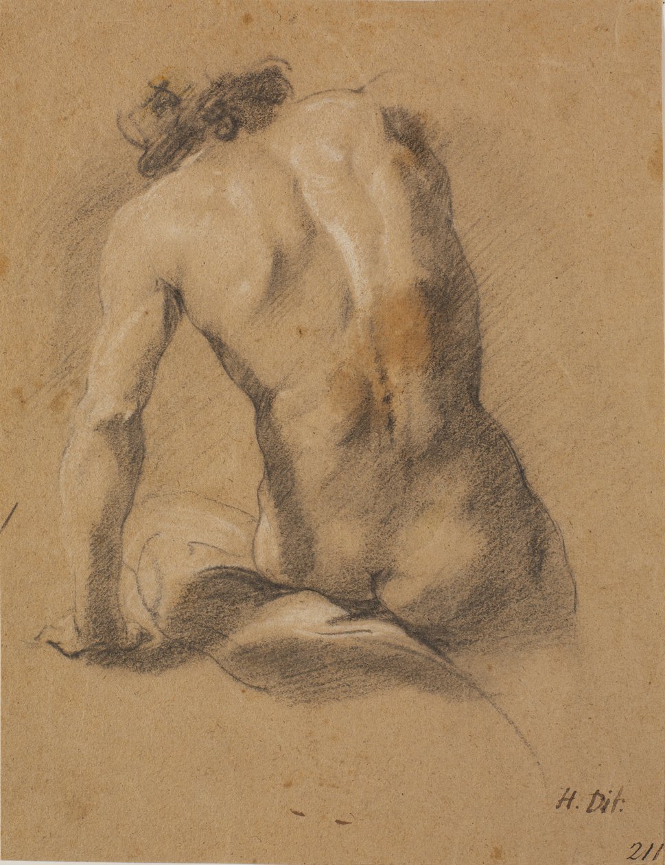 Seated Male Model, Seen from the Back by Heinrich Dittmers