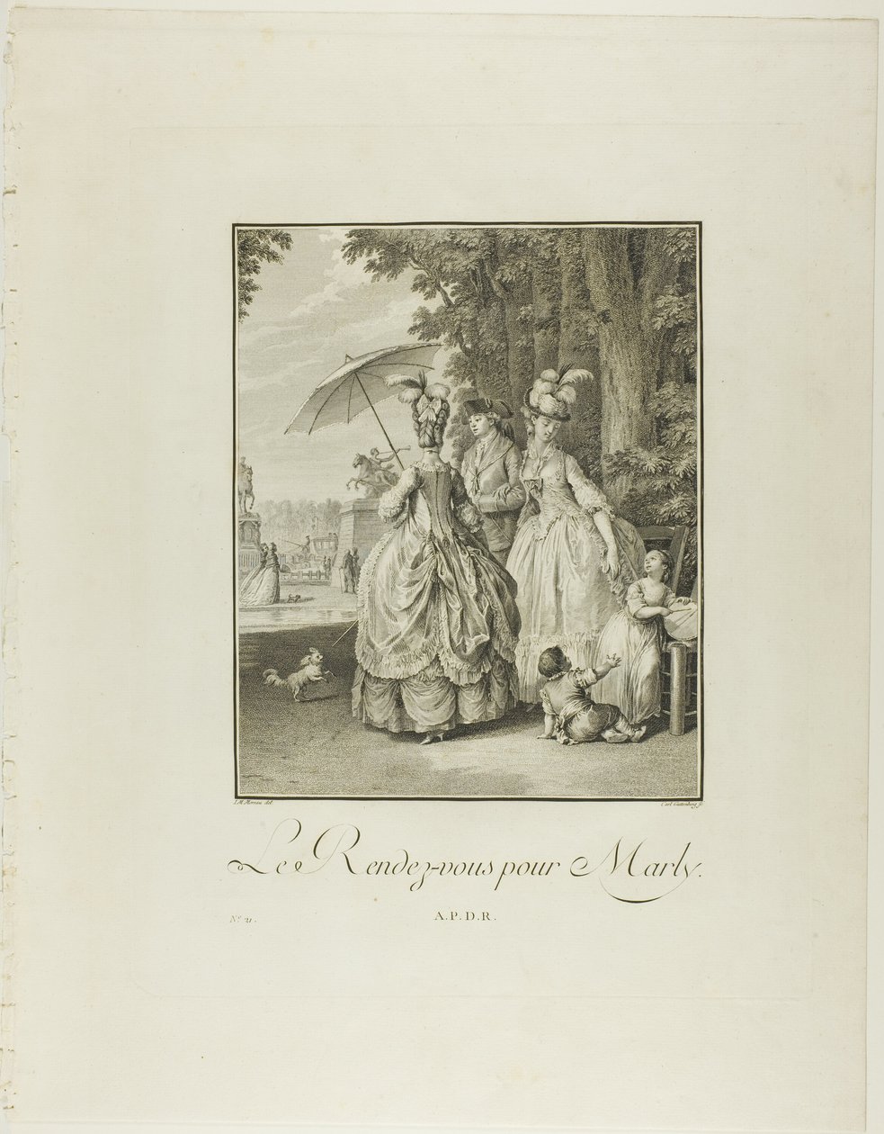 Rendezvous For Marly, from Monument of the Physical and Moral Costume of the Late Eighteenth Century by Heinrich Guttenberg