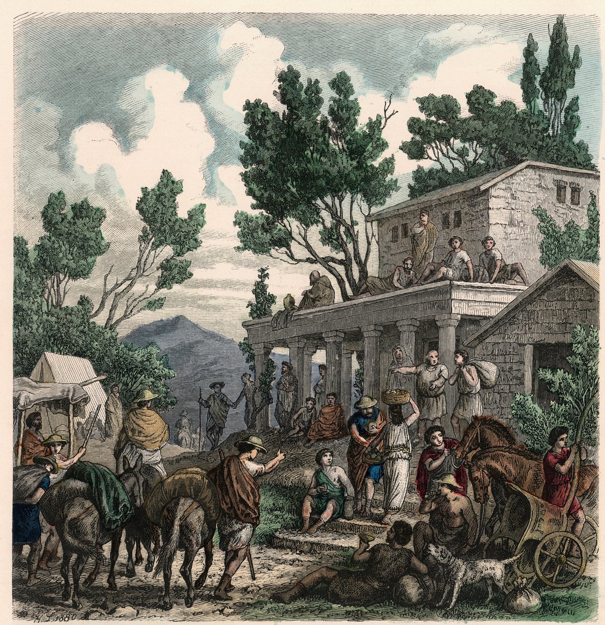 Ancient Greece: The Way to Olympia at Olympic Games Time, 1866 by Heinrich Leutemann