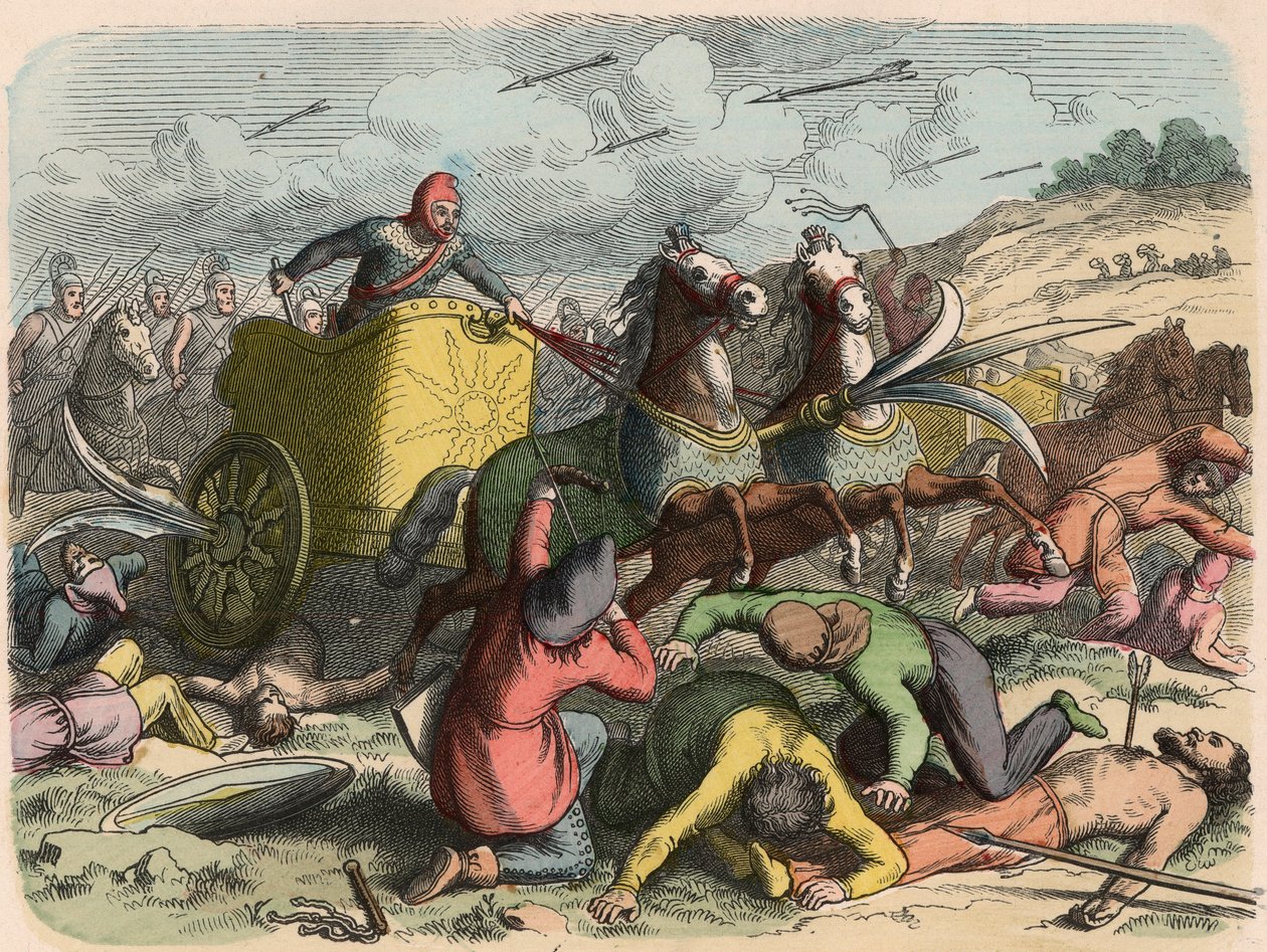 Ancient Orient, Persian War Carriage During a Battle by Heinrich Leutemann