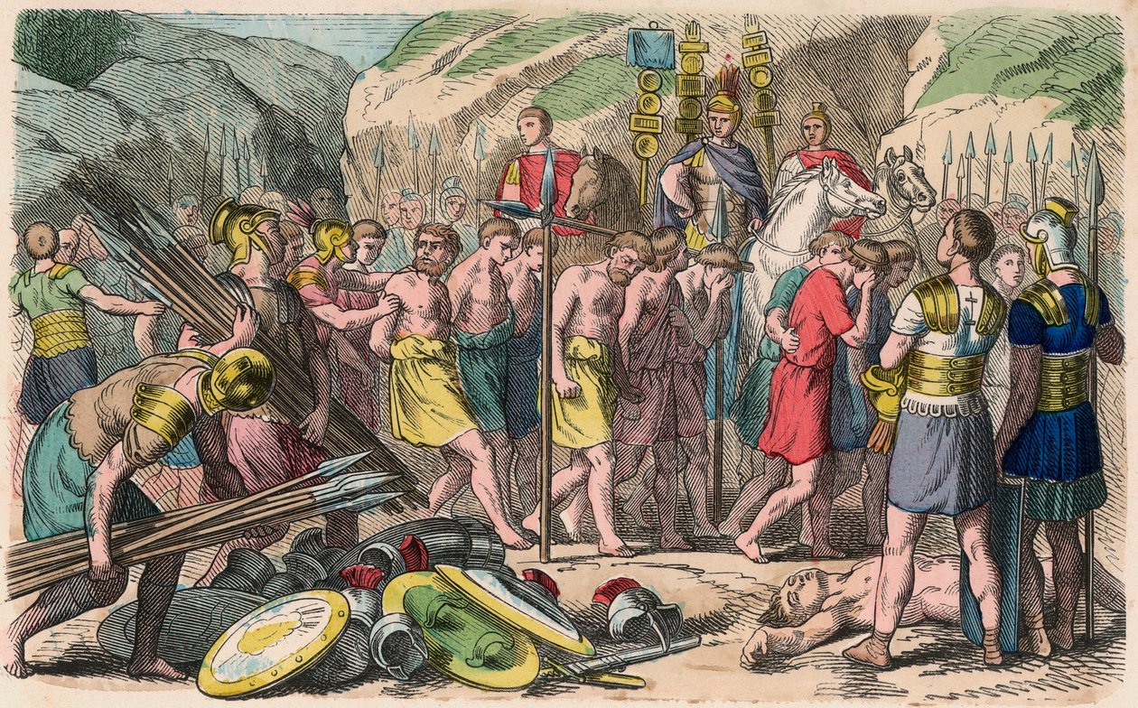 Ancient Rome: Captured Enemies are Harnessed by Heinrich Leutemann